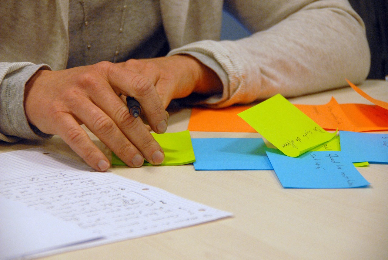 Small business owner brainstorming future web design trends